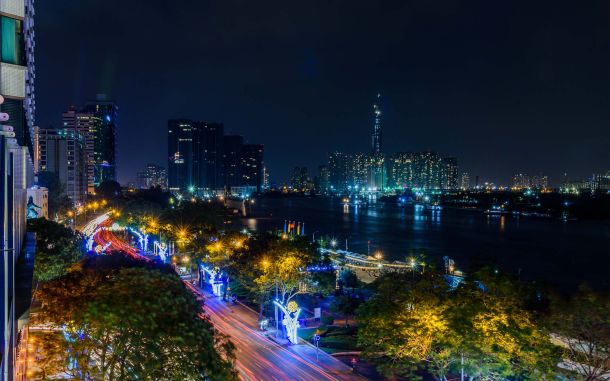 Hồ Ch&iacute; Minh, night in Vietnam