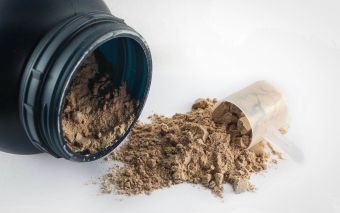 Powder whey supplement for muscle growth and development